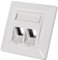 Faconet® Keystone Unterputzdose Leerdose für 2 Keystone Buchsen zB R45 Lan Ethernet, HDMI, Cinch, USB, KOAX Einbaubuchsen