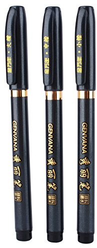 DeWin Calligraphy Pen, Ink Pen Brush Shodo Chinese Calligraphy, Writing Drawing Craft 3 Pcs