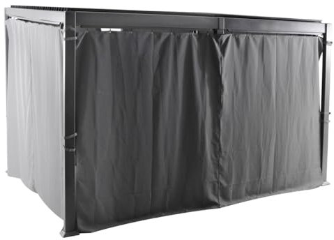Hespéride - Rideaux pour pergola Avila Ardoise (6 Rideaux)
