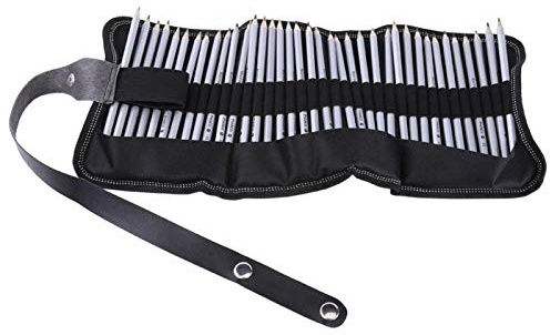 Envoltura de rollo de lápiz de tela Oxford 36/48/agujeros, estuche de lápices enrollable multiusos, cortina de gran capacidad para la escuela, oficina, arte, artesanía(48pcs)