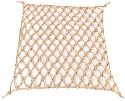 CUHAWUDBA Hemp Rope Decorations Nets,Rope Jute Weaving Net Non-Slip Hemp Net Plant Climbing Decorative Netting,decorative fences Diameter 4mm,Mesh 10cm-Hemp rope 3x3m(10x10ft)