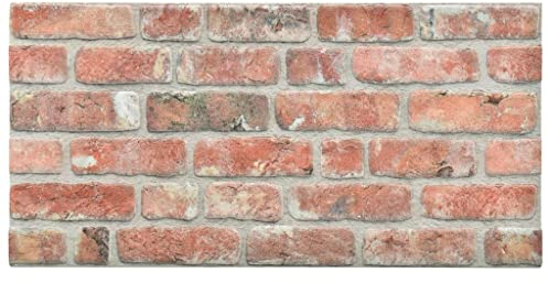 vidaXL 3D Wandpaneele 11 Stk., Wandpaneel mit Backstein-Design, Wandaufkleber Stoßfest Rustikal, Ziegelstein Wandverkleidung, Rot EPS