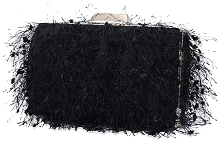 CORIOS Damen Abendtasche Kleine Clutch Abnehmbarer Kette Tasche Hochzeit Braut Handtasche Portemonnaie Tasche Schultertasche Elegante Umhängetasche für Hochzeit Abendparty Tanzparty Schwarz