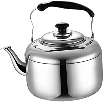 Cabilock 4l Stainless Steel Whistling Kettle for Stove Household Tea Water Boiler Sturdy and High-Temperature Resistant for Home Use and Camping