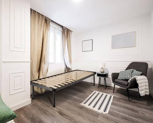 Talamo Italia Letto Singolo Pia, Rete Ortopedica a doghe, 100% Made in Italy, Cm 80x190h30, Antracite