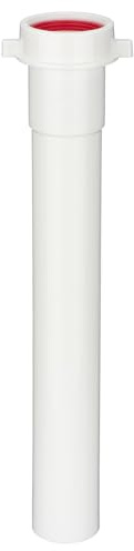 (1 Pack) Yariwiz White Sink Drain Extension Thread Pipe1 1/2 Inch x 12 inch Length for Kitchen Sink Drain Pipe Tubular KSD-005W
