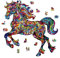 GLOBLELAND 200Pcs Horse Wooden Jigsaw Puzzles for Adults 11.33x10.91inch Wood Children Puzzle Colorful Unique Shaped Wooden Puzzle for Christmas Birthday Gifts Family Games