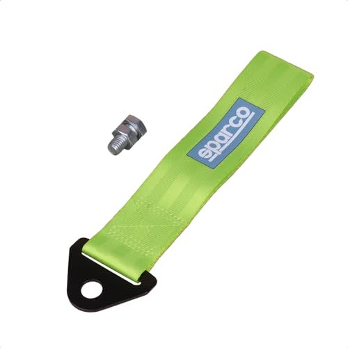 LoreenCar Modello universale, corda di traino per auto, gancio di traino, materiale in fibra di poliestere ad alta resistenza, per paraurti anteriore posteriore, gancio di traino (verde) (verde 1)