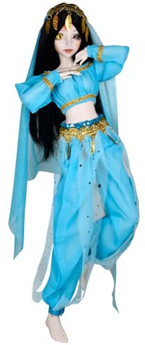 Proudoll 1/3 BJD docka vit hud anpassad docka orm flicka lamiae blå outfit set 60 cm 24 tum handmålade rörliga boll gemensamma SD-dockor