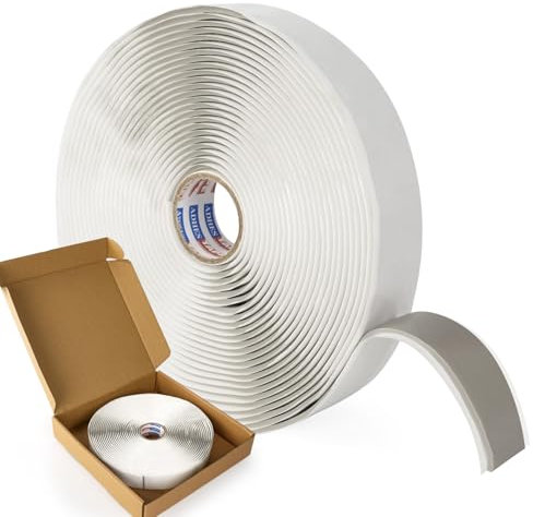 ADHES Butylband Dichtungsbänder, 19mm x 9m x 3mm 1 Rollen, Tape Wasserdichtes Klebeband für Teichbau, Bauwerke, Fassaden, Dach, Wohnwagen, Fenster, Container, Flachdach Grau Butyl sealant Tape