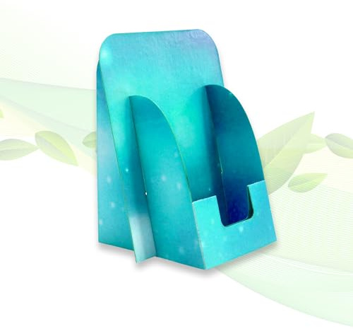 thefoldstands 5 vikbara ekologiska visitkortsställ blue Design för visitkort 5,5 x 9,0 cm vertikal, visitkortshållare FSC-kartong, kort till medellång användning