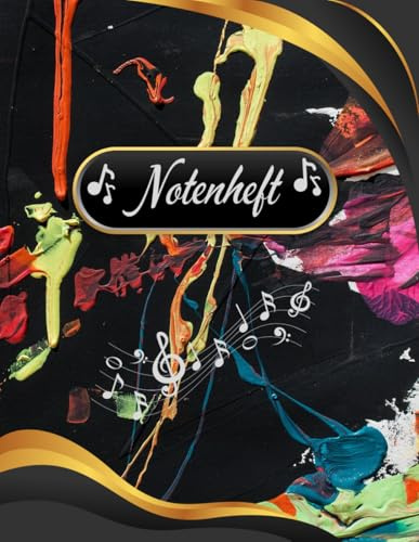 Notenheft Trompete DIN A4 Notenbuch Posaune Musikunterricht Waldhorn Notenlinienheft Große Lineatur Blasinstrumente Anfänger Kornett Querflöte ... Notensysteme Bariton Musiker Fagotte 01A04
