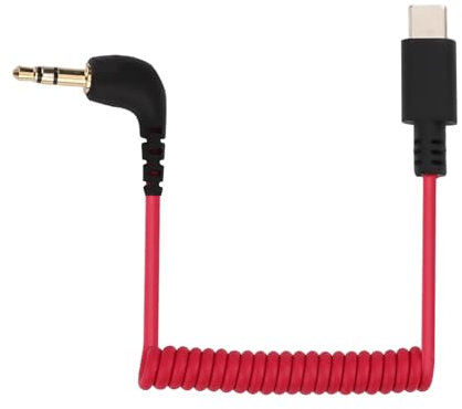 Câble Adaptateur Micro USB C vers TRS 3,5 mm, pour Rode Wireless GO 2 / ME/Pro Hollyland Lark M1 / M2 / Max / 150 / M1 / Max Duo Câble de Sortie Audio Câble Spiralé DAC pour Android Iphone 15