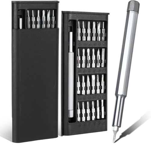 Set di cacciaviti meccanici di precisione 25 in 1, set di cacciaviti magnetici con 24 punte, mini cacciavite di precisione, kit di riparazione per laptop, occhiali, orologi, MacBook