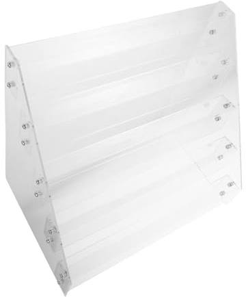POPETPOP Présentoir Acrylique Transparent Niveaux pour Cosmétiques Maquillage et Huiles Essentielles Support Vernis à Ongles Lèvres Organisé pour Salon de Beauté
