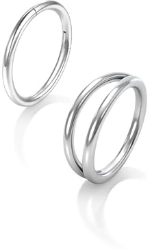 TOOUT Nose Rings Hoops Titanium Septum Rings Hinged Nose Rings for Women Conch Hoop Septum Jewelry Body Piercing Rings Hypoallergenic Rings Cartilage Daith Helix Rook Earrings