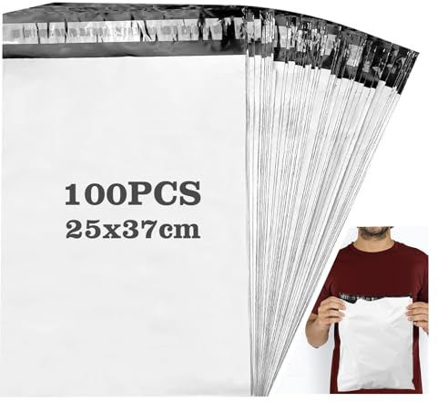 100 Pochette Envoie Colis Vinted (24.5x33cm), Enveloppe Plastique Expedition Vêtement, Sac Emballage Colis Opaque et Imperméable avec Bande Adhésive, Sachet Expedition Gris