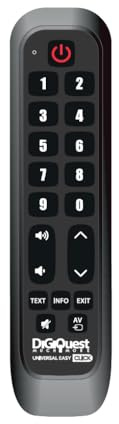 DIGIQUEST EASY CLICK universalfjärrkontroll för alla TV-apparater – enkel och intuitiv, stora knappar, enkel att använda, grundläggande funktioner, även perfekt för hotell och sjukhus