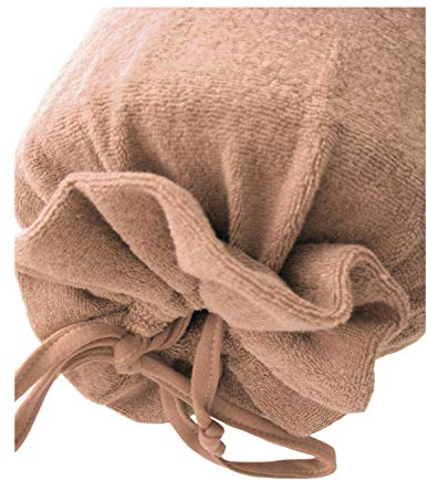 Kneer Flausch Frottee Nackenrollenbezug 15x40 cm Sand Doppelpack