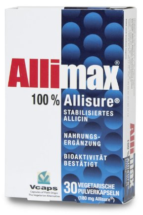 Allimax Knoblauch Kapseln – 30 Stück – 100% stabilisiertes Allicin – geruchlos & vegan – Immununterstützung – Original Allisure – Allicin Allimax Deutschland