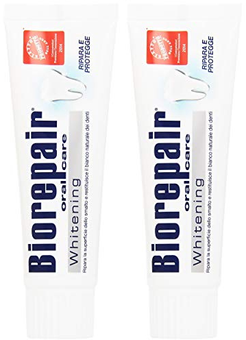 2 stück biorepair zahnbleichung zahnpasta 75ml repariert beschädigt zahn emaille und verhindert plaque und karriert von formend - hilft dabei zu verhindern vor dem verfall kann es start