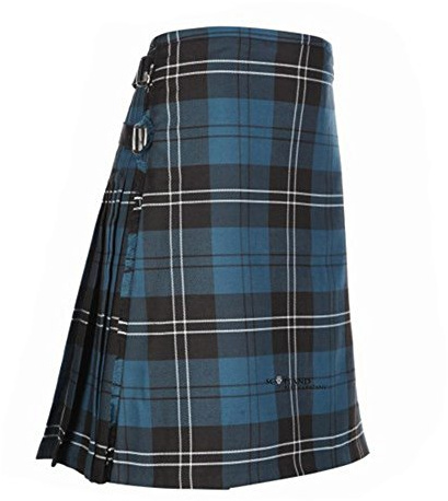 The Scotland Kilt Company Men's Kilt 8 Yard Scottish Tartan Polyviscose Kilt - Ramsay Blue Ancient - Adjustable Buckle Comfortable Fit - 34-36”