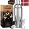 BARVIVO - Set di shaker da cocktail con doppio jigger e 2 versatori di liquore, miscelatore Martini da 24oz in acciaio inox spazzolato, perfetto per mescolare margherita e altre bevande a casa.
