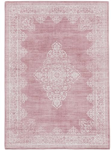 benuta Pop Teppich Laury - Rosa 80x150 cm - Kunstfaser - Rechteckig & im Style: Vintage - Pflegeleicht für Wohnzimmer Schlafzimmer