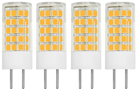 XIMNCHNI GY6.35 LED Lampe 4W - Ersetzt Halogen 35W/40W/50W - 12V Warmweiß 3000k - Bi-Pin Sockel JC Typ 2-Stifte - Led Glühbirnen G6.35 - 4er-Pack
