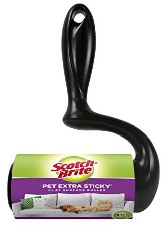 Scotch-Brite Rodillo de pelusa extra pegajoso para mascotas, superficie plana, 48 hojas, 1 rodillo/paquete | Ideal para limpiar el pelo de animales de la ropa y la tela | Removedor de pelusas portátil