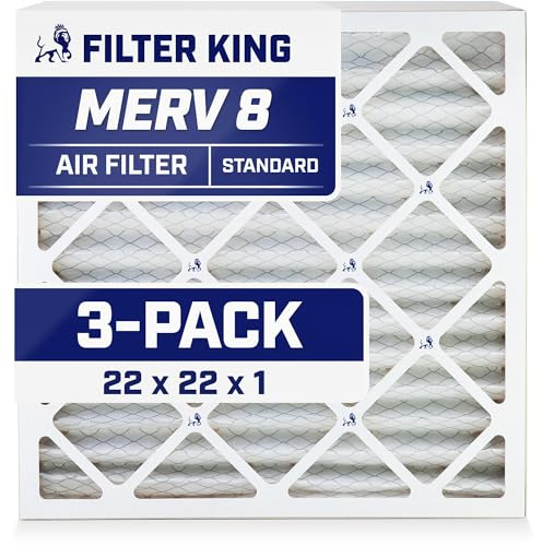 Filter King Air Filter 22,25 x 25 x 1 | 4-PACK | MERV 8 HVAC veckade AC Ugnsfilter | Faktisk storlek 22,25 x 25 x 75