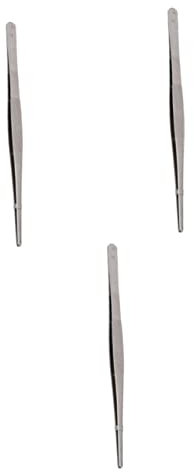 Angoily 3pcs Stainless Steel Steak Tweezers Food Clips Small Kitchen Gadget for BBQ Grill Accessories