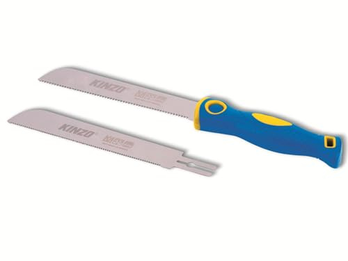 Kinzo Japansåg-set – finsåg med 2 utbytbara blad – 17 och 22 TPI – exakt Ryoba japansk såg för träarbete – med halkfritt handtag – liten såg för finbearbetning