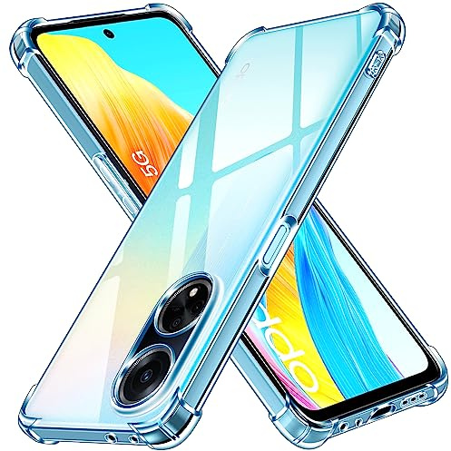 ivoler Coque pour Oppo A98 5G, Ultra Transparent Étui de Protection en Silicone Antichoc avec Coins Renforcés, Clair Mince Souple TPU Bumper Housse
