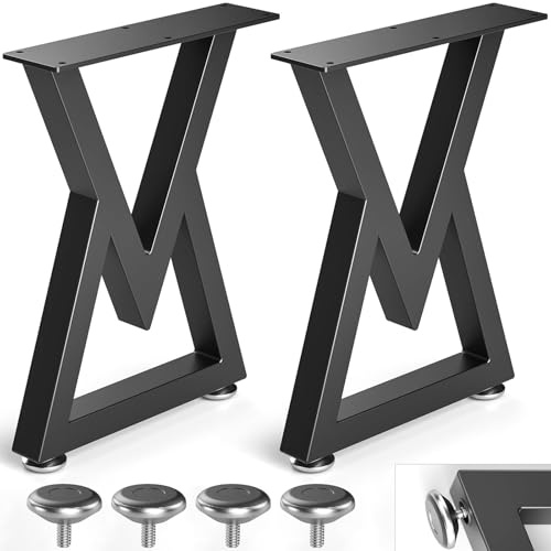 Likapop 16 Metal Coffee Table Legs, Sturdy Black Bench Legs, Suitable for DIY Furniture Legs, Dining Tables, End Table, Chair, Desks, and Benches - 40 cm H x 30 cm W, Set of 2 (16 V-Type)
