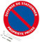 Panneau Défense De Stationner Propriété Privée Plastique Pvc 1 Mm - Diam. 300 Mm Signalisation Prépercée Avec Kit De Fixation Fabrication Française