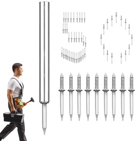 Holdes Clavos sin Costura para zócalos,Clavos sin Costura de Cuerno de Oveja de Doble Cabeza | Clavos roscados Invisibles portátiles, Tornillo sin Costura para Muebles de de Madera