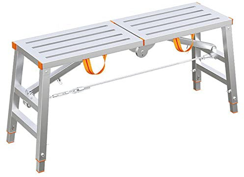 Andamios de Torre de andamio Escalera Plegable Multiusos Plataforma de Trabajo Engrosamiento para Decorar caballetes de Recorte (Plata 11.81X55.12 in)