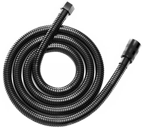 Tuyau de douche noir 2 m en acier inoxydable flexible universel anti-torsion raccord universel tuyau noir douche 2 mètres 200 cm