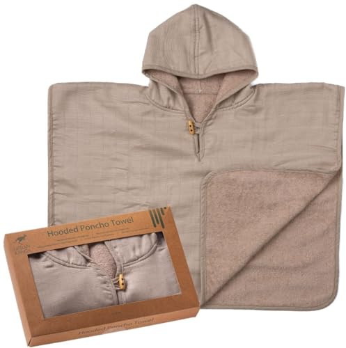 Urban Kanga Poncho Toalla Bebé con Capucha Muselina y Rizo