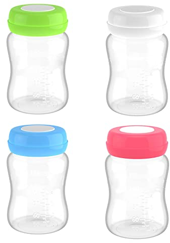 Bouteilles de Stockage et de Collecte du Lait Maternel de 180ml, 4 Pièces, avec Joint en Silicone
