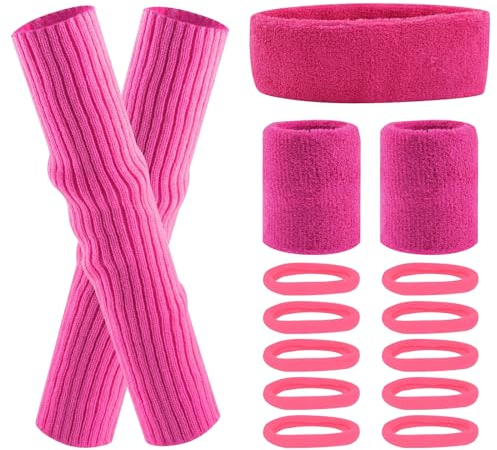 Bandeau Fluo Vetement Fluo Guetre Fluo Déguisement Sport Bandeau Fluo Annee 80 Accessoire de Mode Pour Le Yoga La Course à Pied La Randonnée Adapté Aux Accessoires de Fête Sur Le Thème Des Années 80