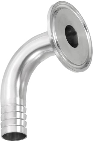 PATIKIL 90 graders armbåge tre klämmor slanghulling, sanitetsslang hulling rörmontering 3/4 tum rör 50,5 mm hylsa (1,5 tre klämmor) 304 rostfritt stål för bryggeri vinodling matbearbetningsutrustning