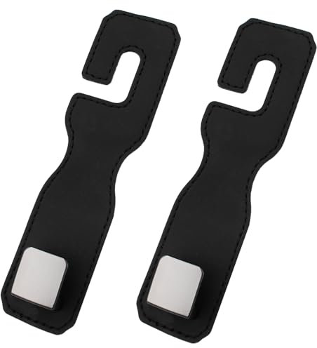 XIASHENG 2 Pezzi Ganci per Seggiolino Auto,Accessori Auto Interno,Gancio per la Conservazione Dell'auto,Ganci per Seggiolino Auto Poggiatesta per Appendere Borse,Borse Della Spesa,Vestiti (Nero)