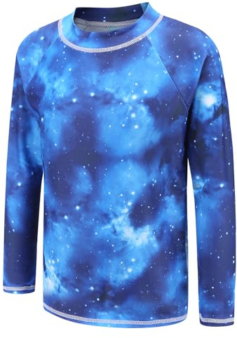 Aisyee UV Shirt Kinder Schwimmshirt Jungen Einteiler Langarm Badeshirt Kinder Badeanzug Jungen 146 152/11-12 Jahre