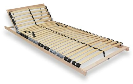 Mister Sandman Sommier à Lattes 120 x 200 cm avec tête relevable et réglage de la fermeté – 7 Zones de Confort – 28 Lattes en Bois de Bouleau – Résistant et Durable – Qualité Allemande certifiée LGA