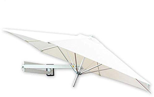 Wall-Mounted Patio Parasol Umbrella with Metal Pole, Outdoor Sun Shade Canopy Umbrellas for Pool Garden Beach, Waterproof