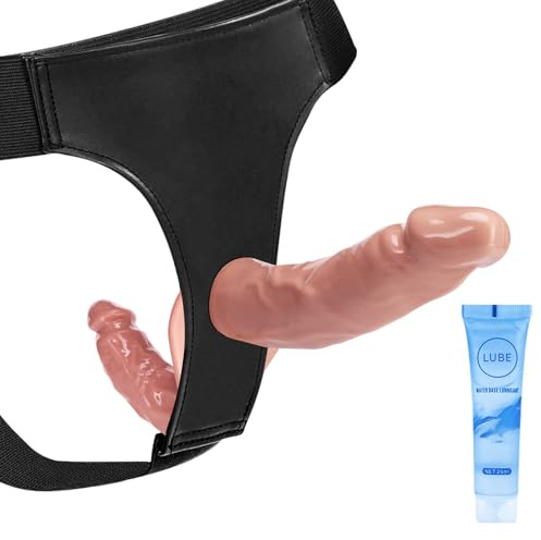 Strap On Dildo Wearable Kit - Wearable Realistic Dildo with 2 Removeable Dildo,Anal Plug Sex Toys for Female Masturbation SM Adult Sex Toys for Women, Couples, and Lesbian Play (Flesh-2)