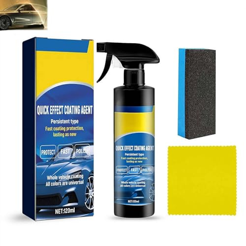 Advanced Car Quick-acting Coating Agent Spray,3 in 1 High Protection Quick Effect Coating Agent for Car, Waterless Wash C-ar Scratch Wax Polish C-oating,Q=uick Effect C-oating A-gent for C-ar