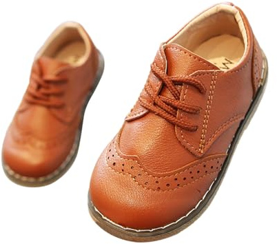 Zapatos de niña otoño princesa zapatos antideslizantes sandalias de niña suela suave zapatos de cuero zapatos individuales niños Mary Jane planas bailarinas princesa zapatos escolares, marrón, 25 EU